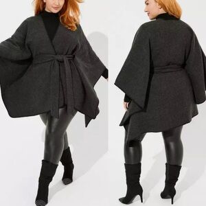 Torrid Charcoal Gray Poncho Sweater